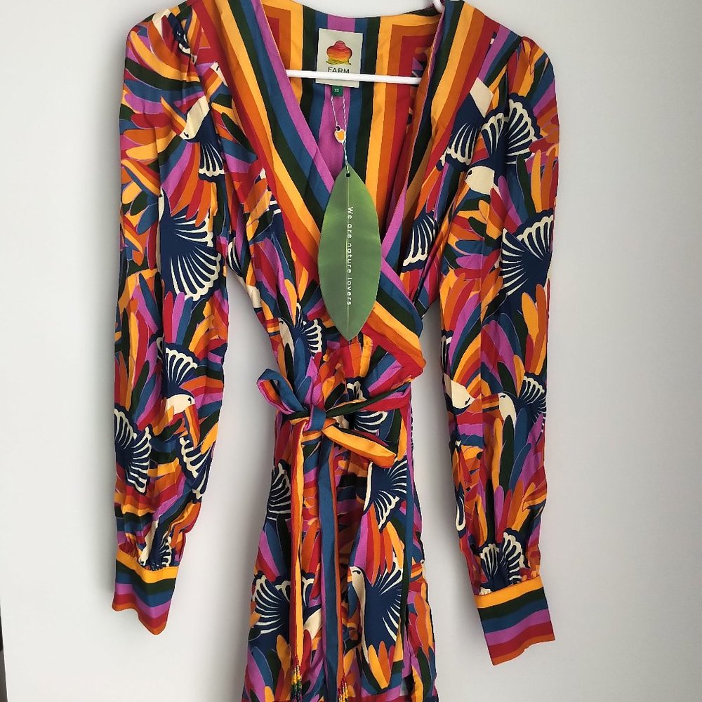 NWT Farm Rio Toucan Wrap Dress XS